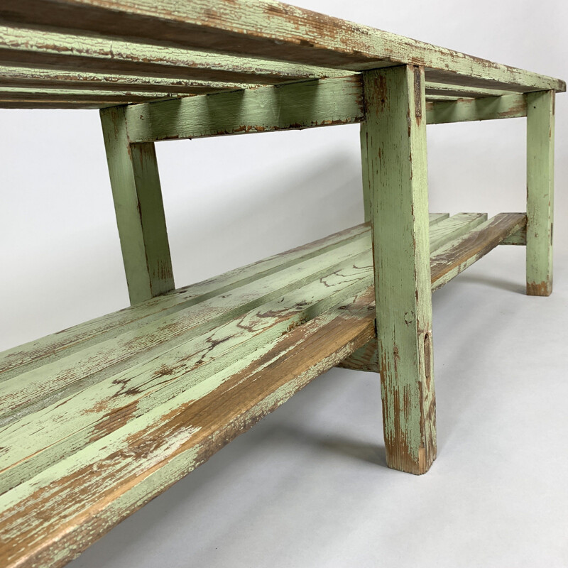 Vintage Industrial Wooden Bench, 1930s