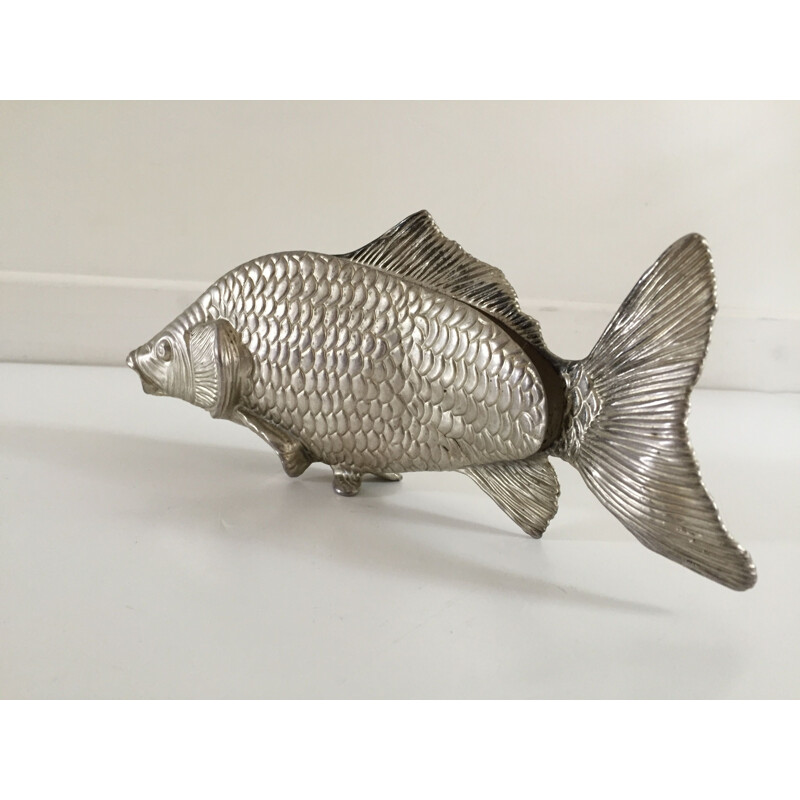 Vintage Fish of Decoration in silver plated steel 
