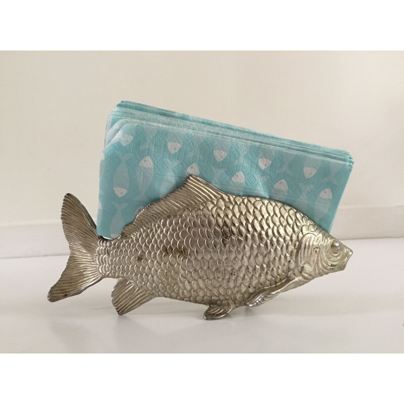 Vintage Fish of Decoration in silver plated steel 