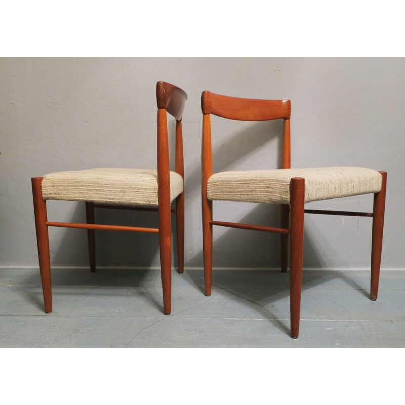 Paire de chaises latérales par H. W. Klein, danoises 1960