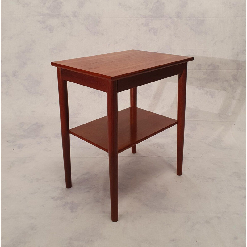 Vintage Teak Bedside Table Borge Morgensen, Soborg Mobler Scandinavian 1960