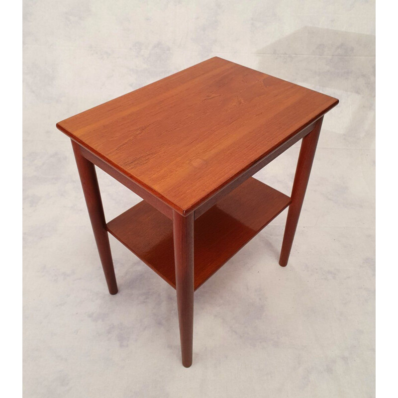 Vintage Teak Bedside Table Borge Morgensen, Soborg Mobler Scandinavian 1960