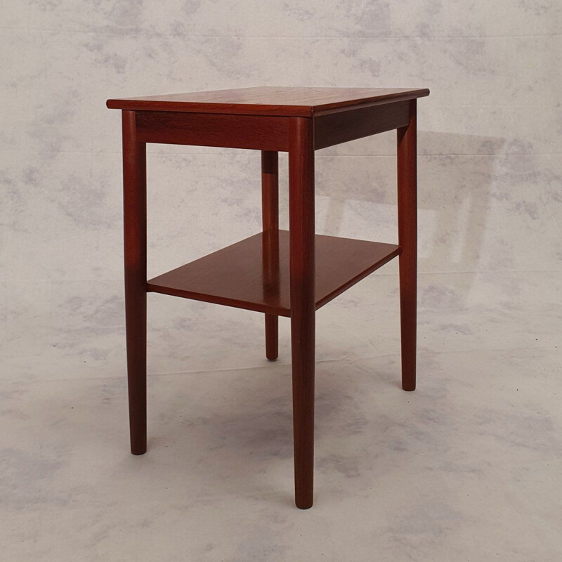 Vintage Teak Bedside Table Borge Morgensen, Soborg Mobler Scandinavian 1960