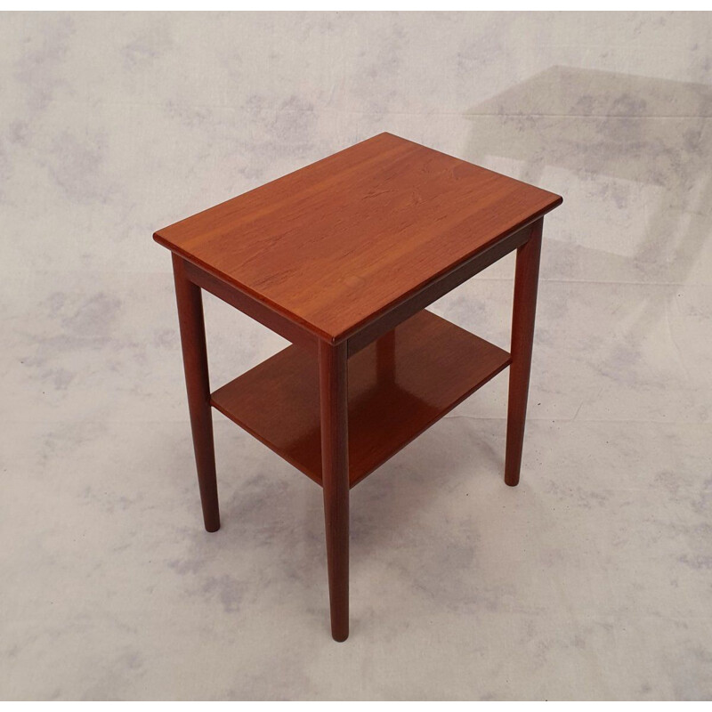 Vintage Teak Bedside Table Borge Morgensen, Soborg Mobler Scandinavian 1960