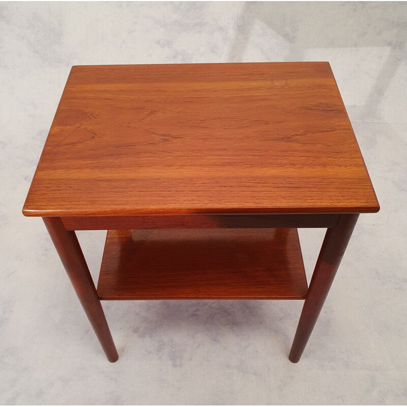 Vintage Teak Bedside Table Borge Morgensen, Soborg Mobler Scandinavian 1960