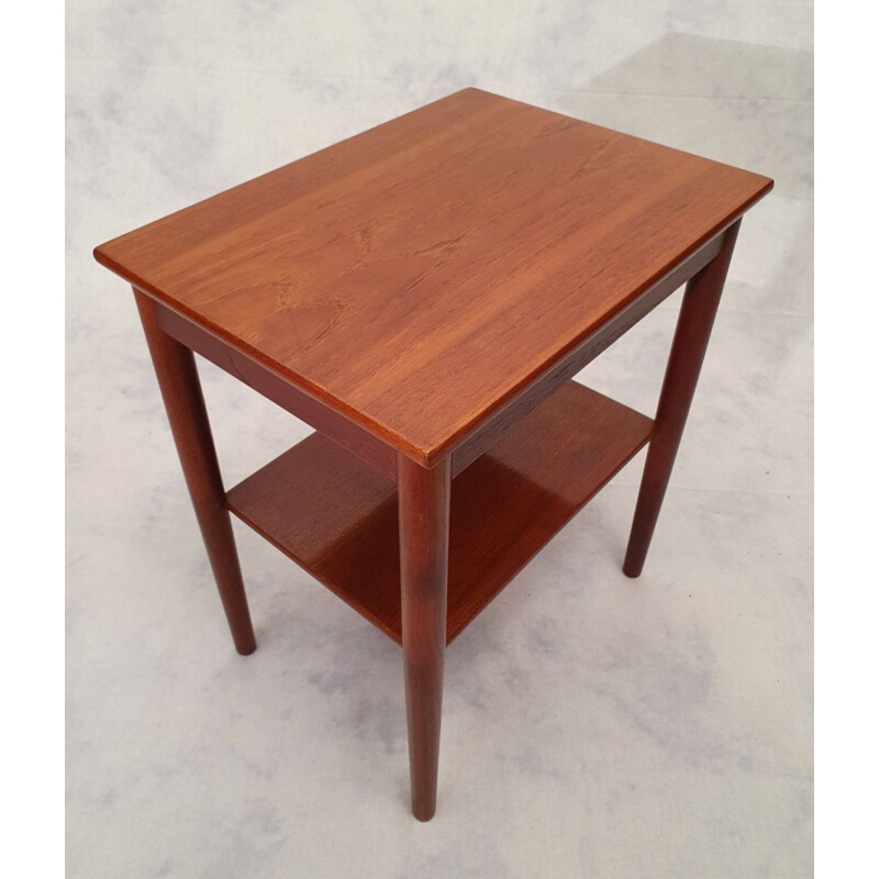 Vintage Teak Bedside Table Borge Morgensen, Soborg Mobler Scandinavian 1960