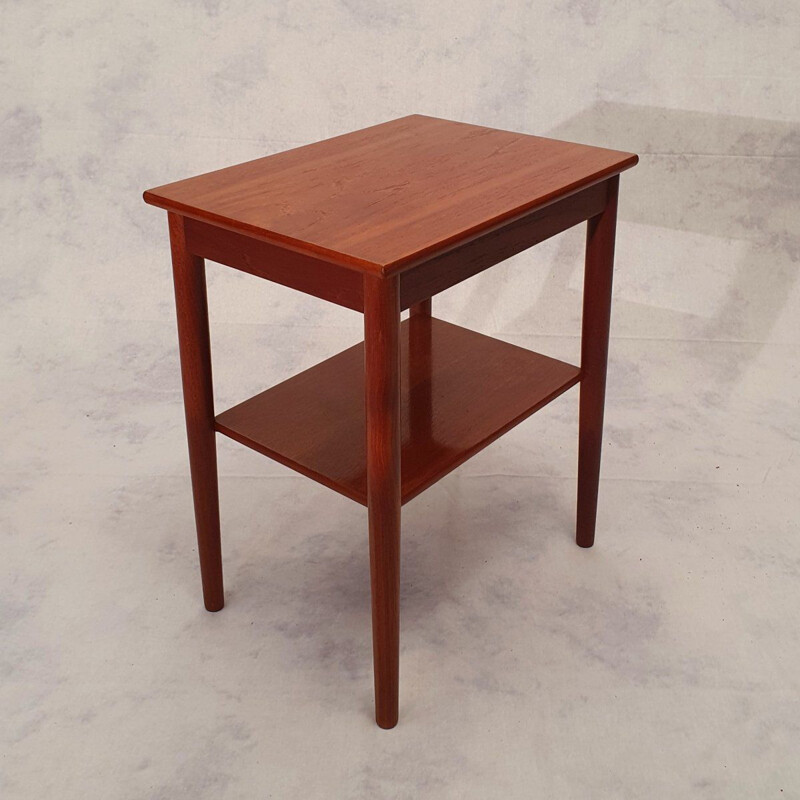 Vintage Teak Bedside Table Borge Morgensen, Soborg Mobler Scandinavian 1960