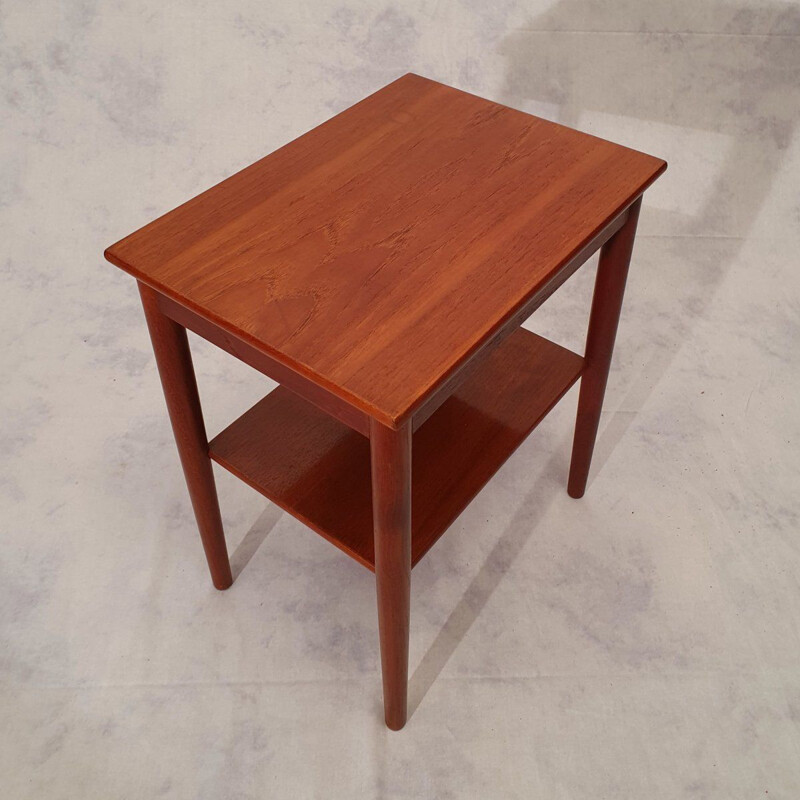 Vintage Teak Bedside Table Borge Morgensen, Soborg Mobler Scandinavian 1960