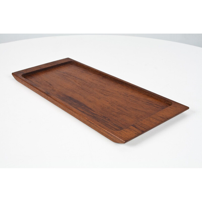Midcentury Solid Wooden Teak Desk Accessory or Table Tray Danish 1960s 