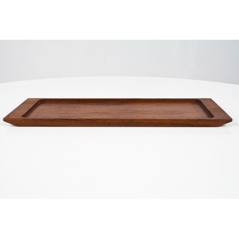 Midcentury Solid Wooden Teak Desk Accessory or Table Tray Danish 1960s 