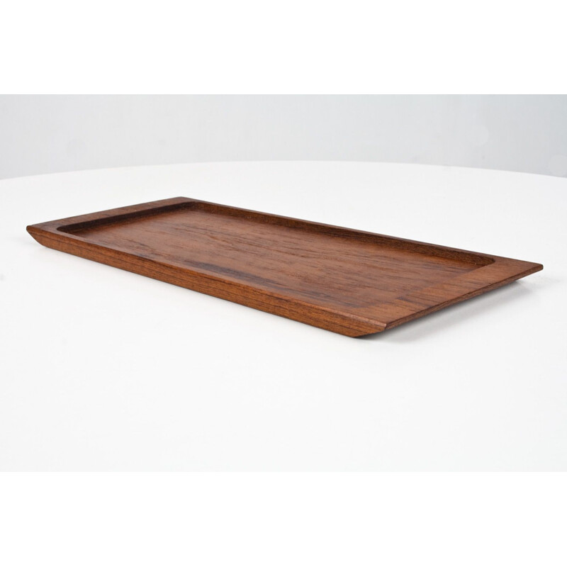 Midcentury Solid Wooden Teak Desk Accessory or Table Tray Danish 1960s 