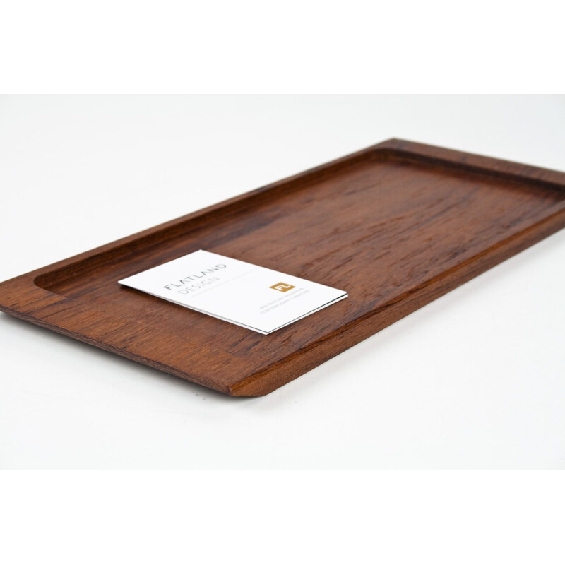 Midcentury Solid Wooden Teak Desk Accessory or Table Tray Danish 1960s 