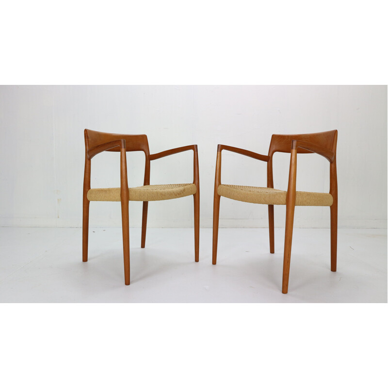 Pair of vintage armchairs by Niels Otto Møller, Scandinavian 1959