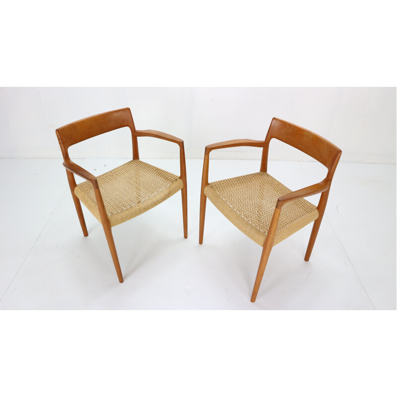 Pair of vintage armchairs by Niels Otto Møller, Scandinavian 1959