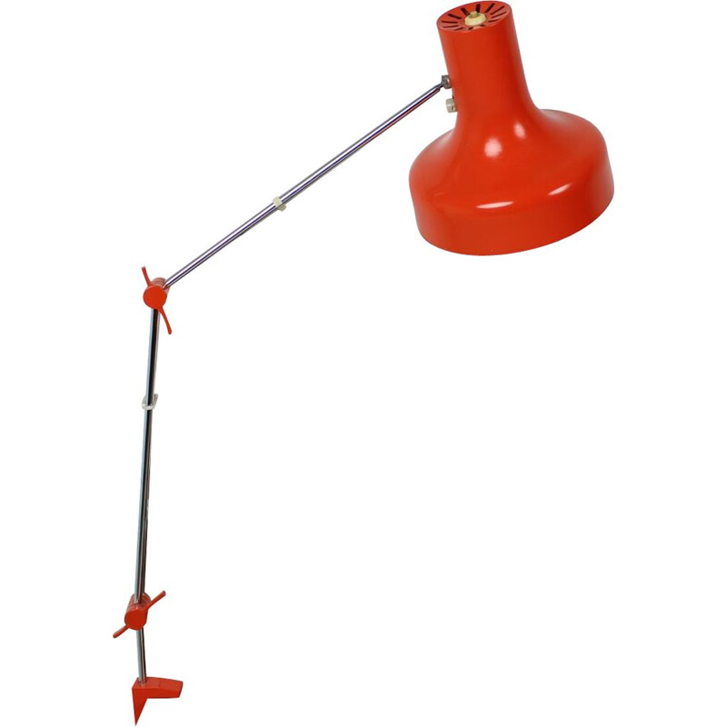 Vintage lacquered metal table lamp, Czechoslovakia 1960