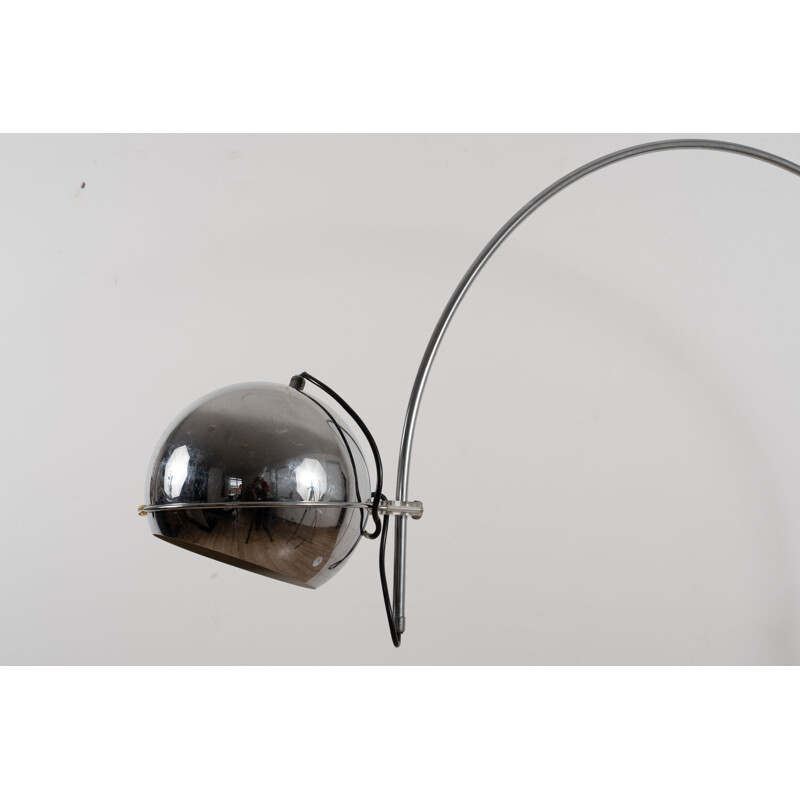 Vintage chromen boog vloerlamp van Gepo Amsterdam