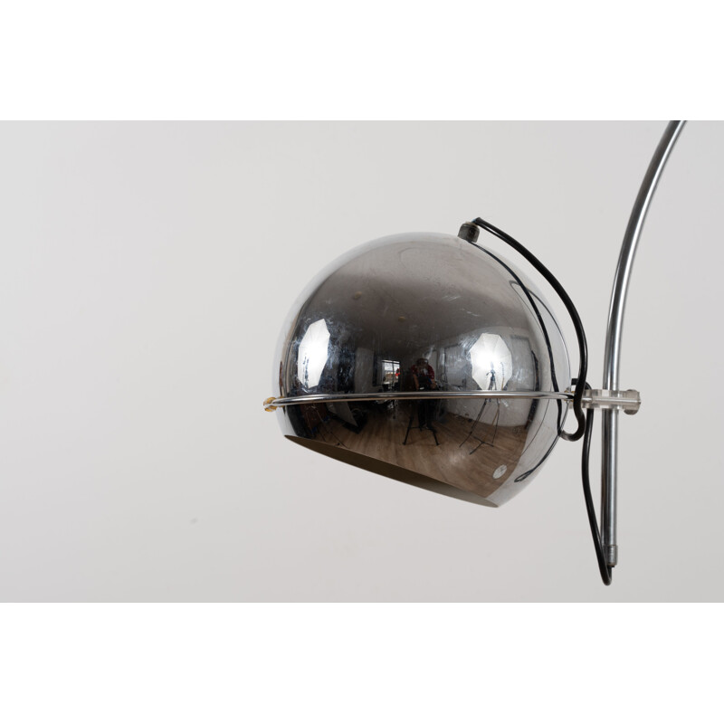 Vintage chromen boog vloerlamp van Gepo Amsterdam