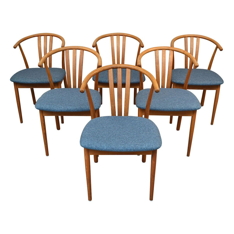 Lot de 6 chaises vintage en chêne, Hans J. Wegner, Danish