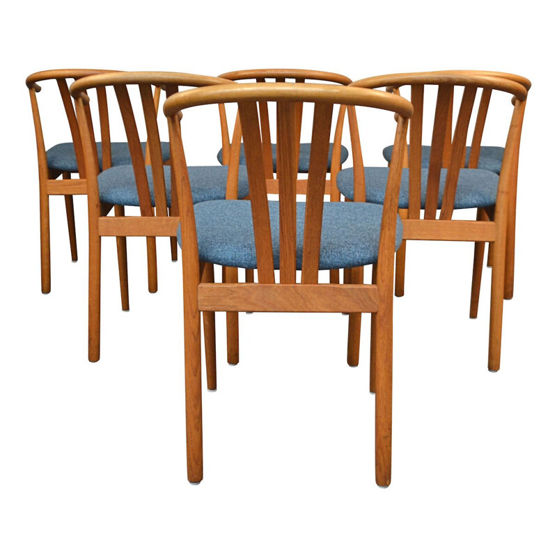 Lot de 6 chaises vintage en chêne, Hans J. Wegner, Danish