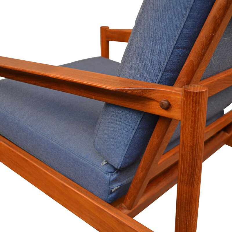 Pair of vintage teak lounge armchairs, Kai Kristiansen, Denmark 1960