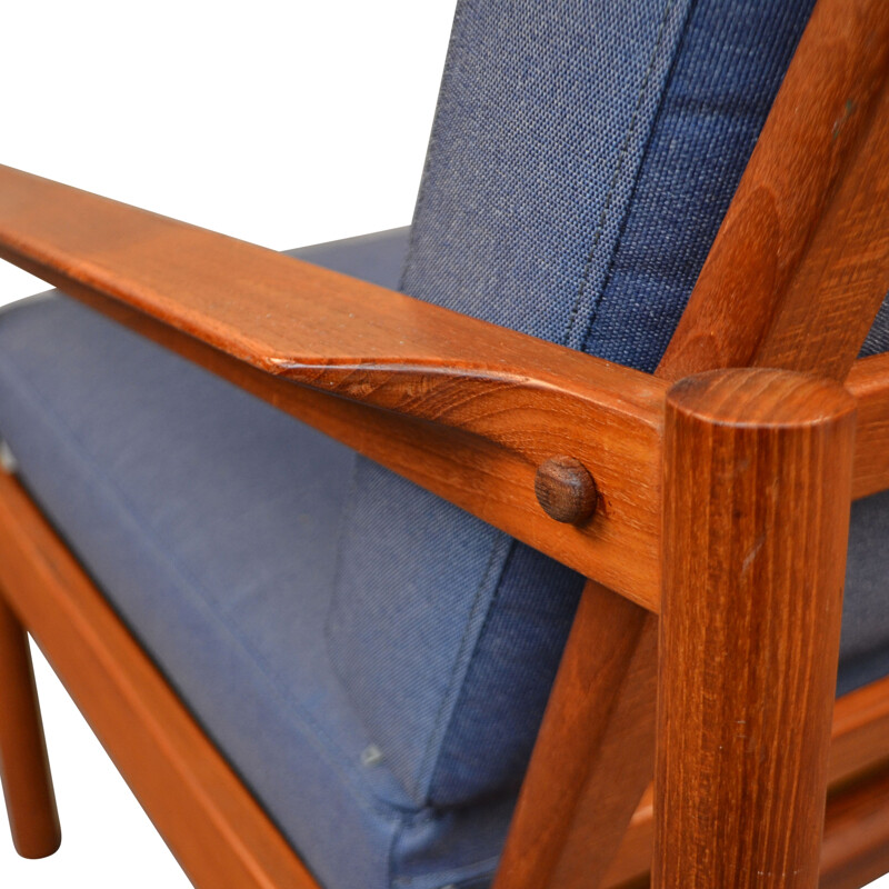 Pair of vintage teak lounge armchairs, Kai Kristiansen, Denmark 1960