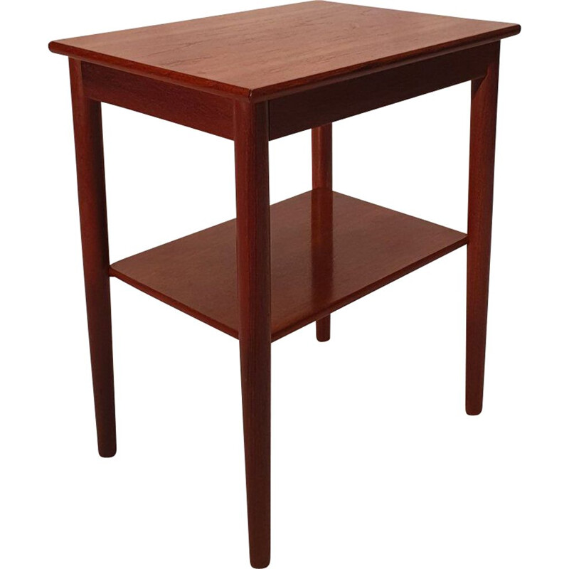 Vintage Teak Bedside Table Borge Morgensen, Soborg Mobler Scandinavian 1960