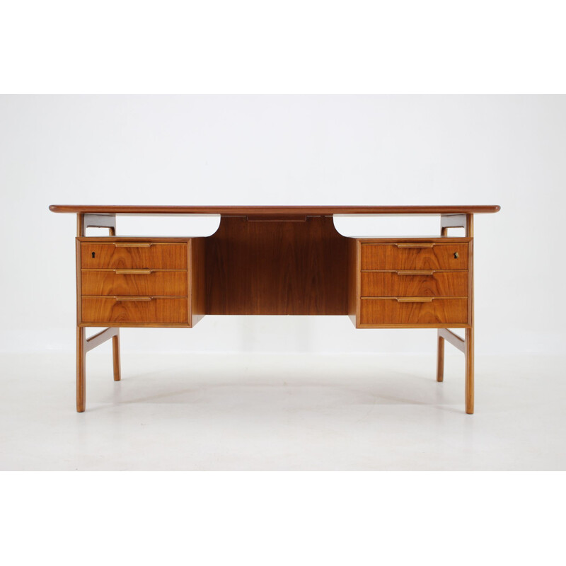 Vintage teak desk by Omann Jun Free, Denmark 1960