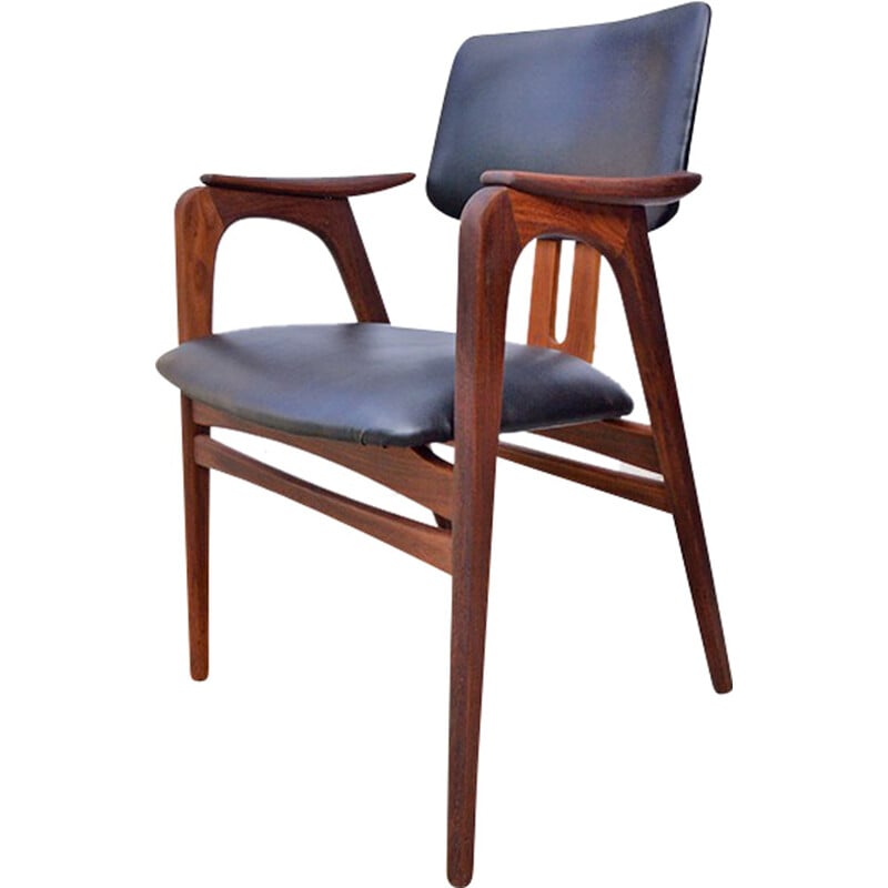 Pastoe mid-century armchair in teak and leather, Cees BRAAKMAN - 1950s