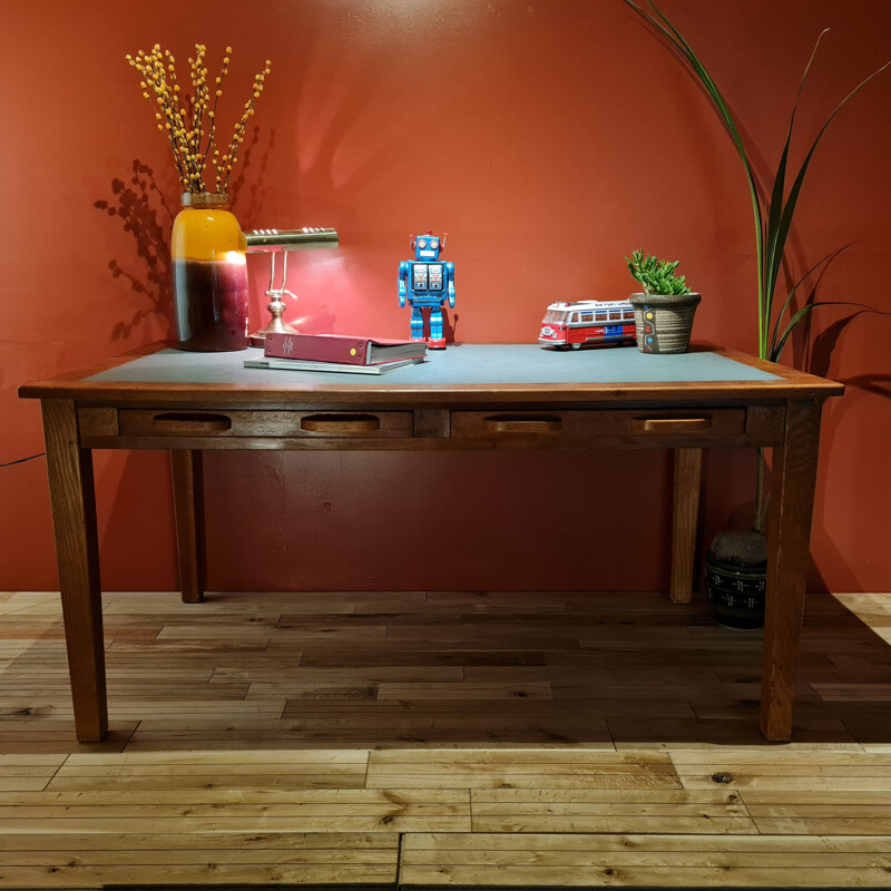 Large vintage oak desk 1960