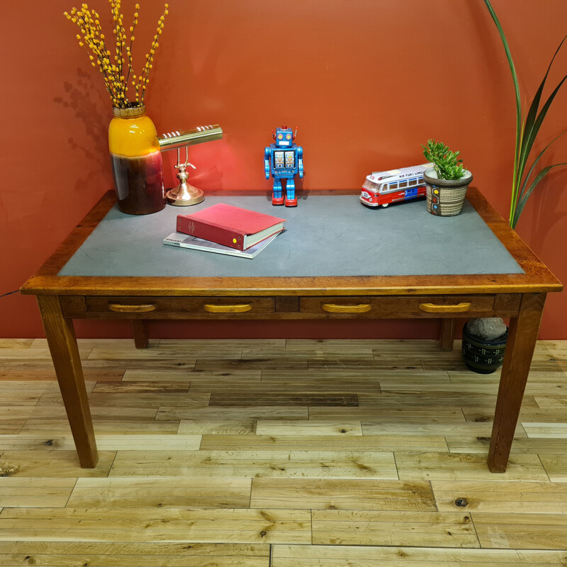 Large vintage oak desk 1960