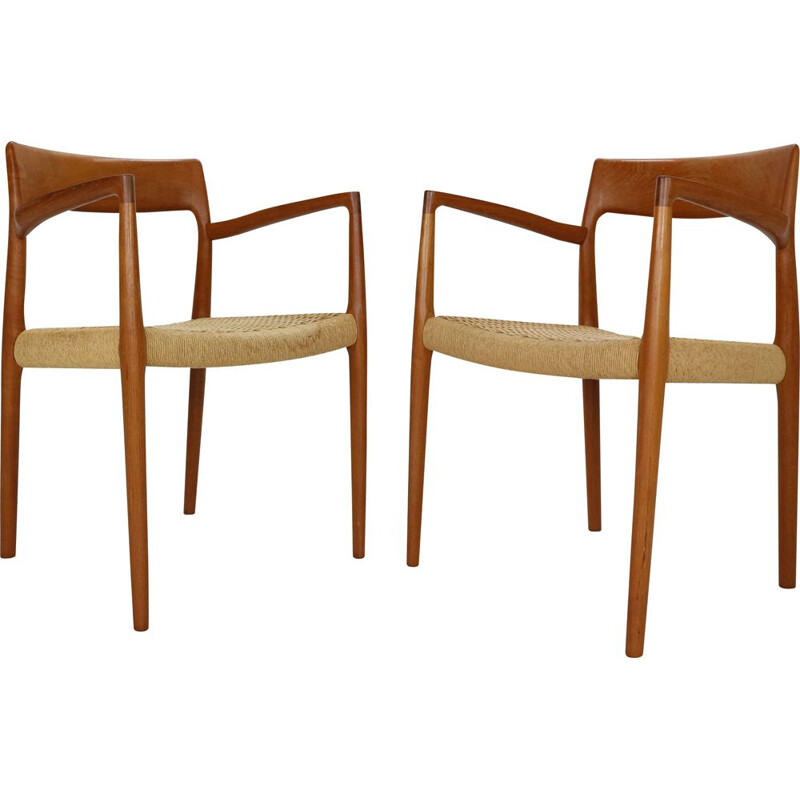 Pair of vintage armchairs by Niels Otto Møller, Scandinavian 1959