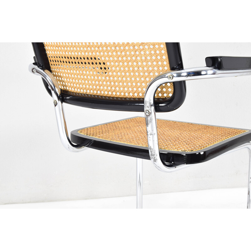 Set of 4 vintage chairs Cesca B64 by Marcel Breuer, Italy 1970