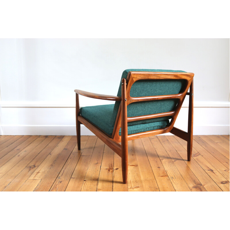 Pair of vintage teak armchairs Grete Jjalk, Scandinavia 1960