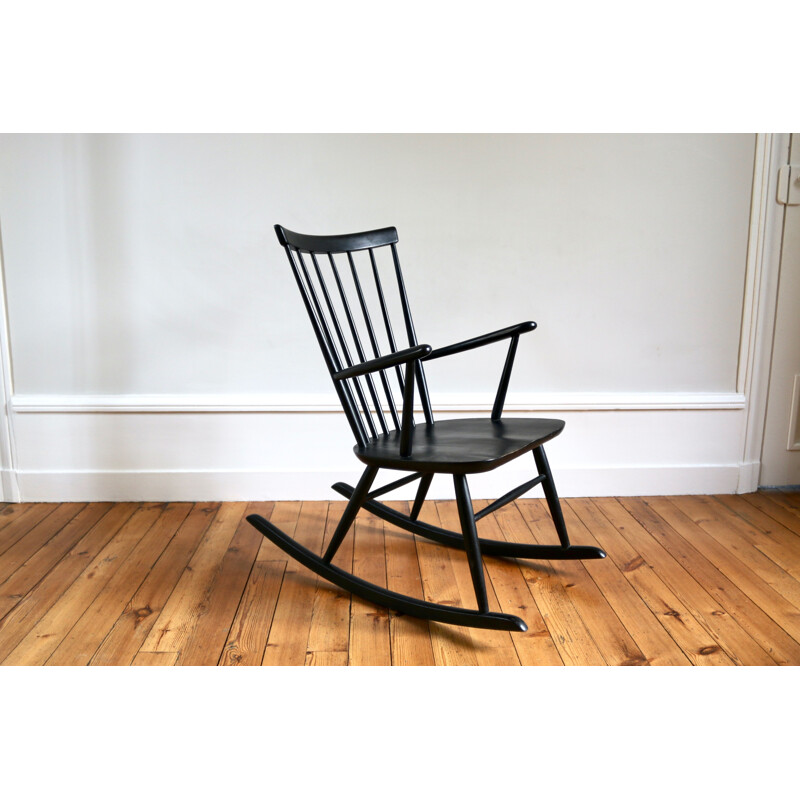 Rocking-chair vintage scandinave, Roland Reiner pour Hagafors, 1960