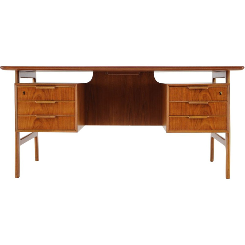 Vintage teak desk by Omann Jun Free, Denmark 1960