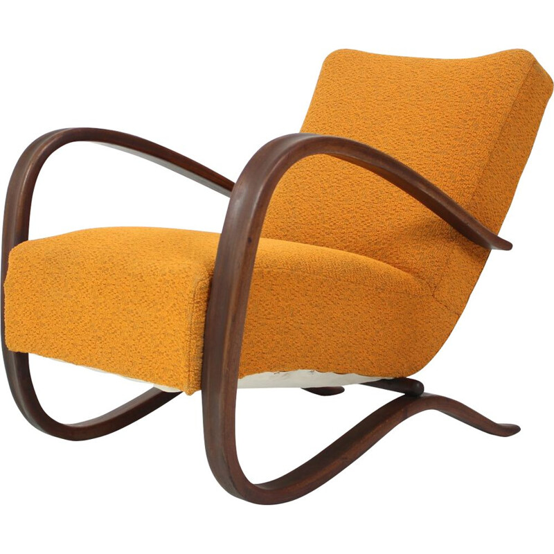 Vintage armchair H269 by Jindrich Halabala 1940