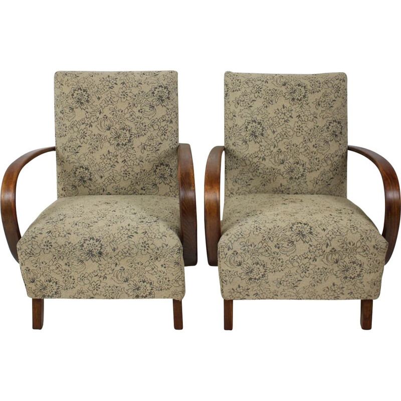 Pair of vintage armchairs by Jindřich Halabala, Czechoslovakia 1950