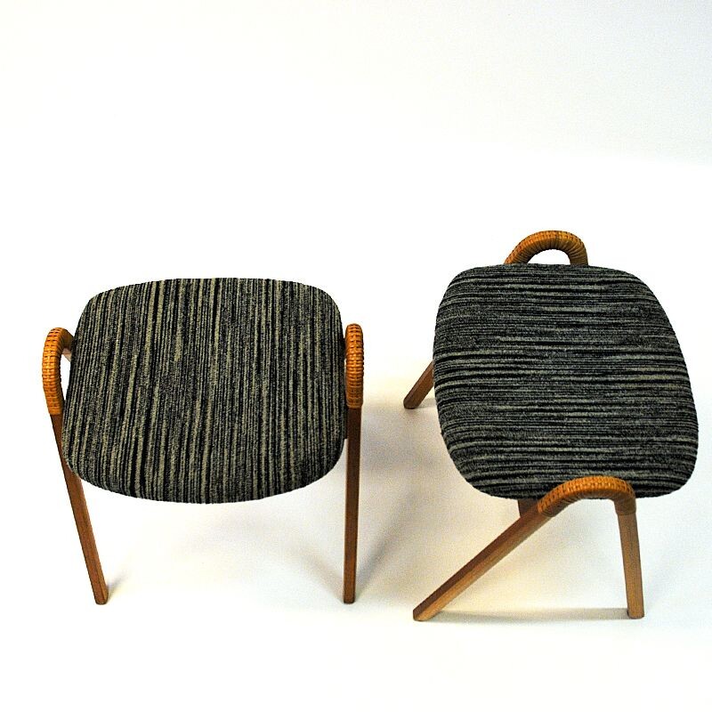 Pair of vintage stools for Møre Lenestolfabrikk, Norway 1950