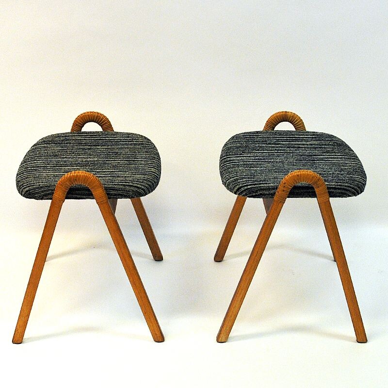 Pair of vintage stools for Møre Lenestolfabrikk, Norway 1950