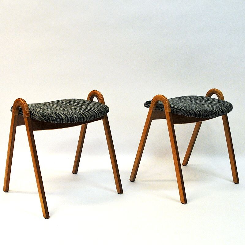 Pair of vintage stools for Møre Lenestolfabrikk, Norway 1950