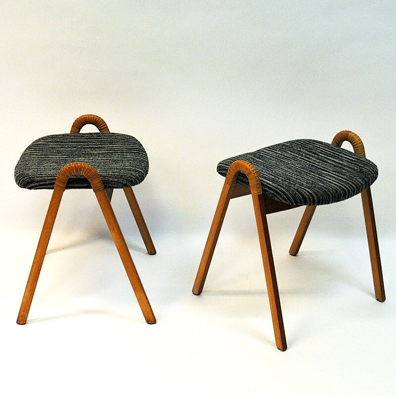 Pair of vintage stools for Møre Lenestolfabrikk, Norway 1950