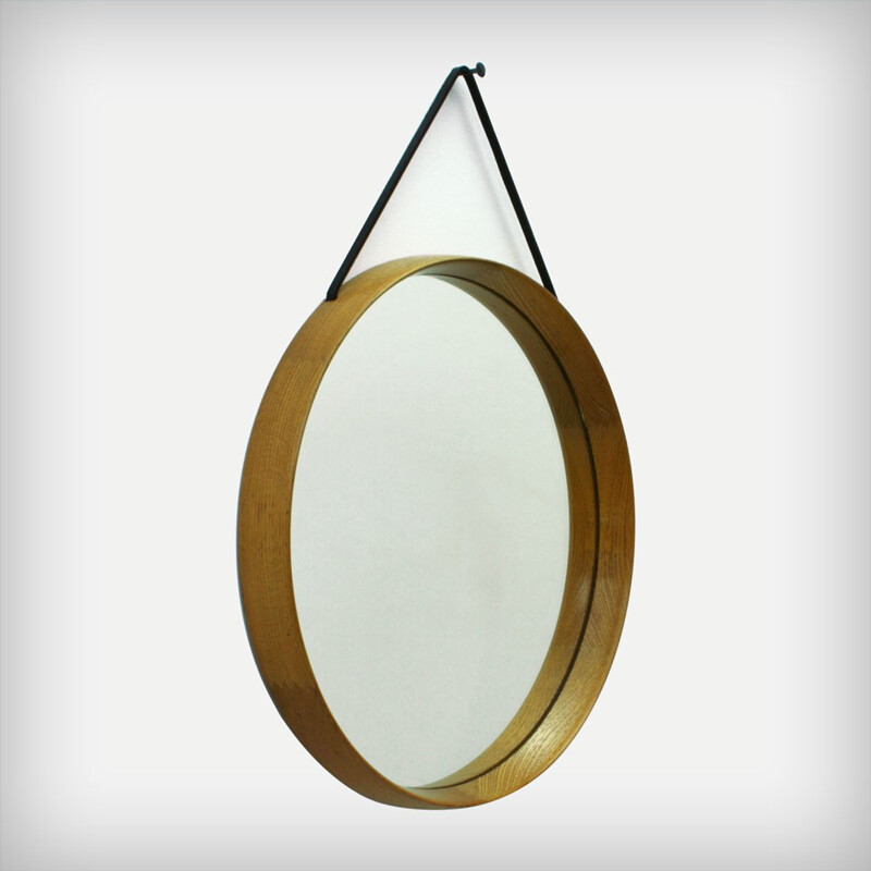 Swedish Luxus solid oakwood mirror, Uno & Osten KRISTIANSSON - 1960s