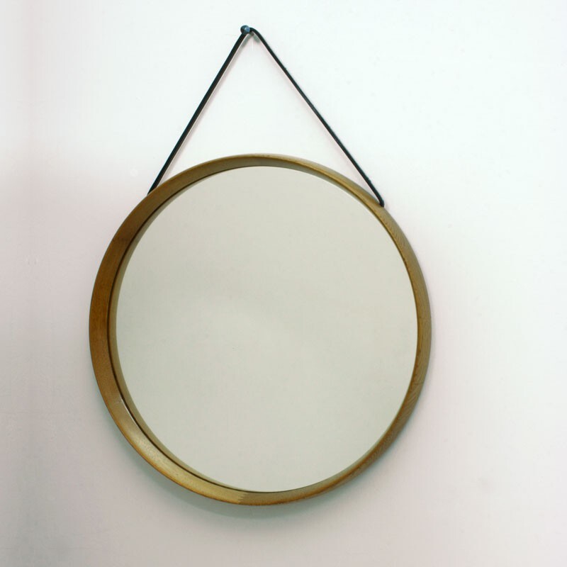 Swedish Luxus solid oakwood mirror, Uno & Osten KRISTIANSSON - 1960s