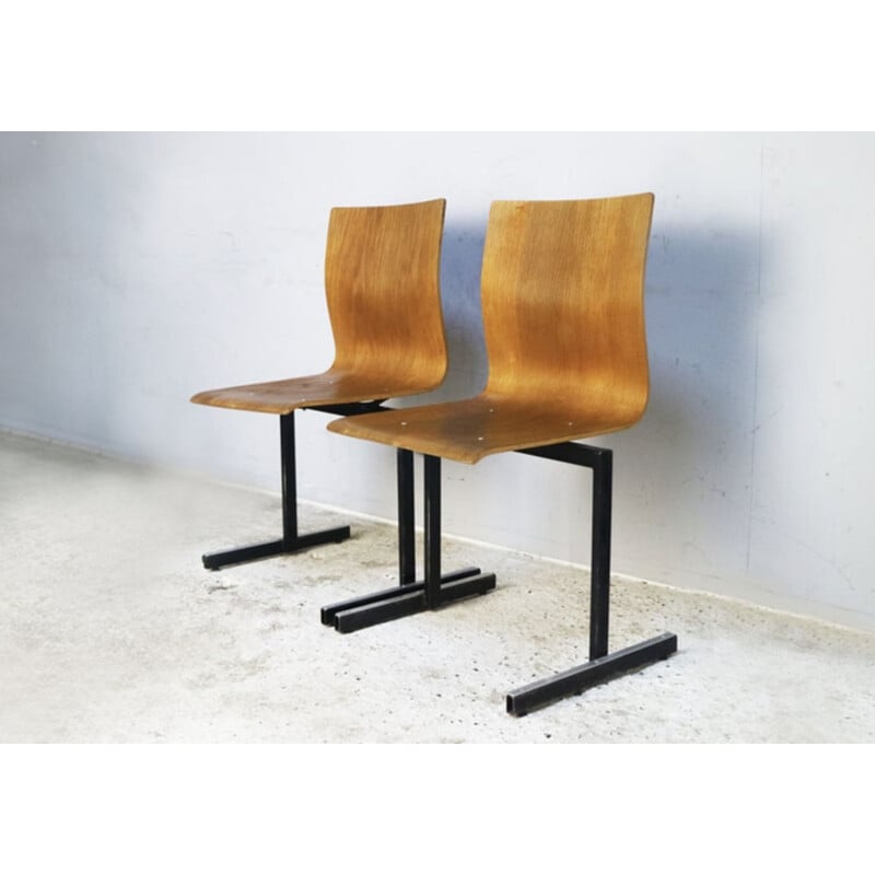 Vintage stacking chairs by Niels Larsen Moller, Danish 1970