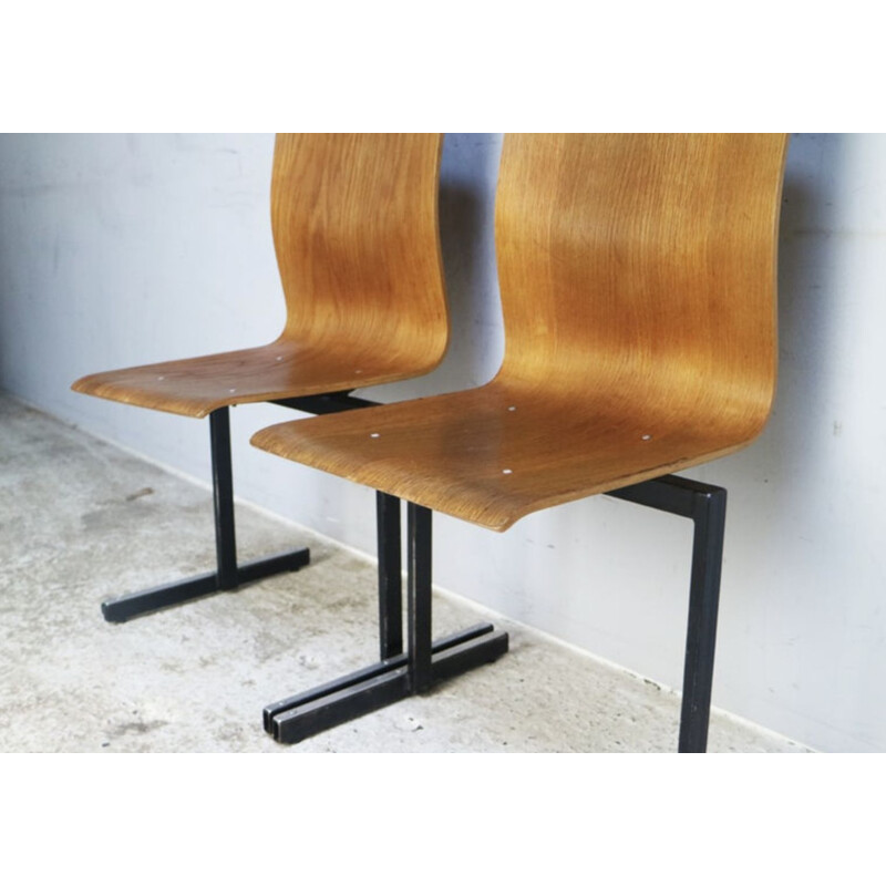 Vintage stacking chairs by Niels Larsen Moller, Danish 1970