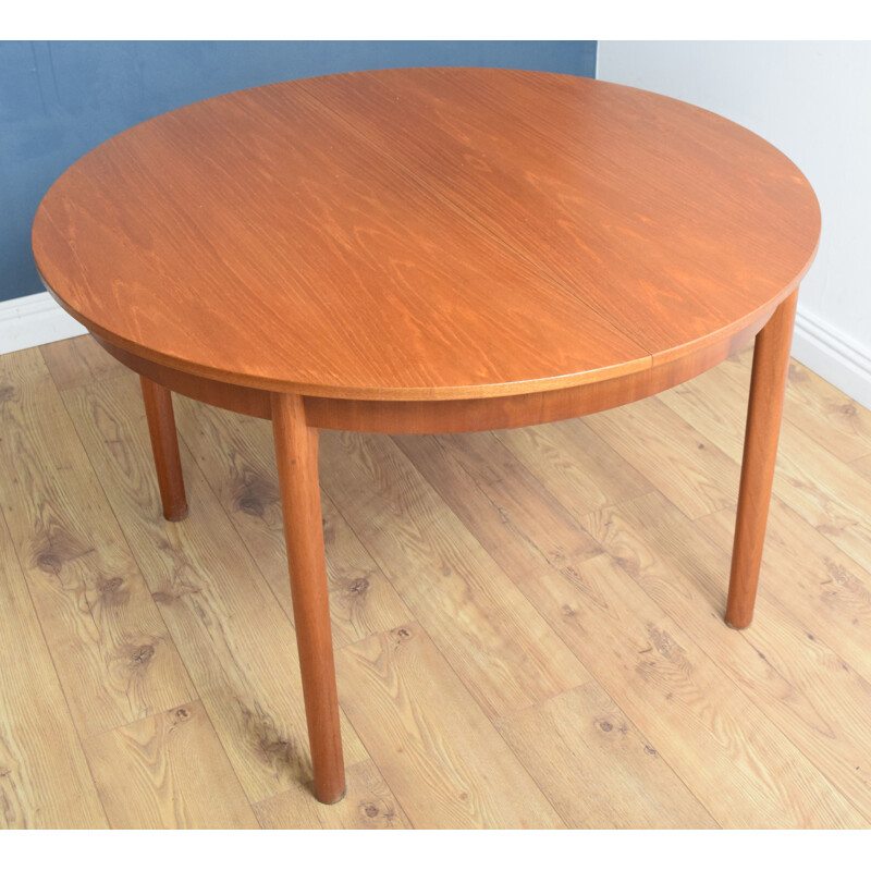 Vintage round table and 4 chairs in teak McIntosh, 1960