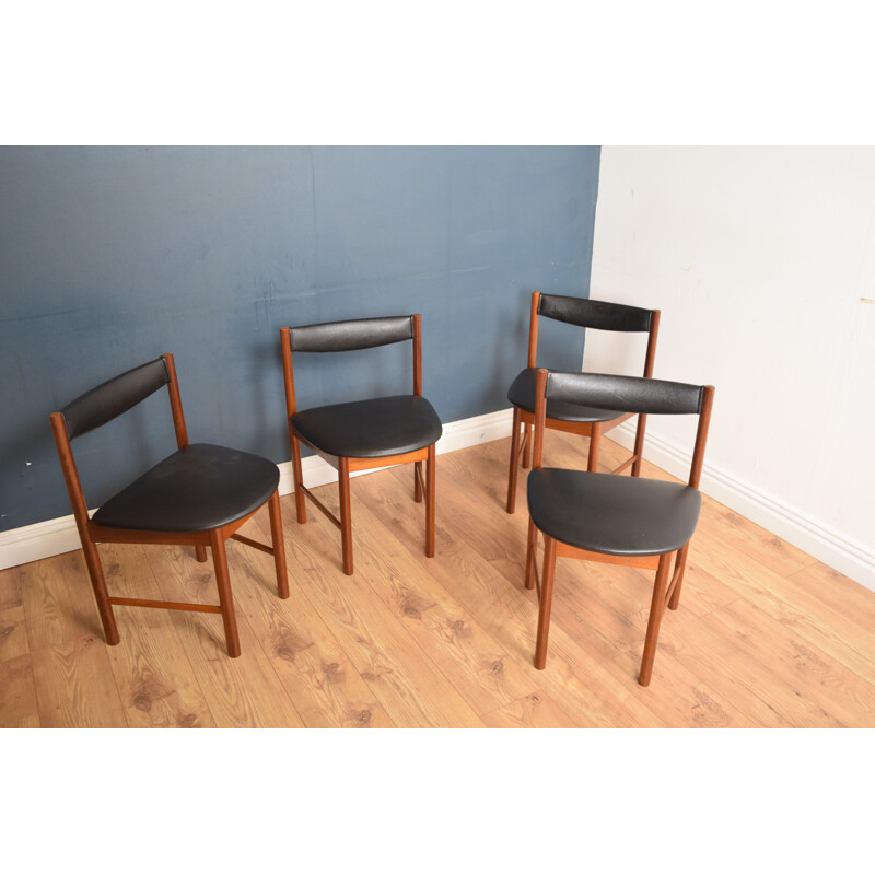 Table ronde vintage et 4 chaises en teck McIntosh, 1960