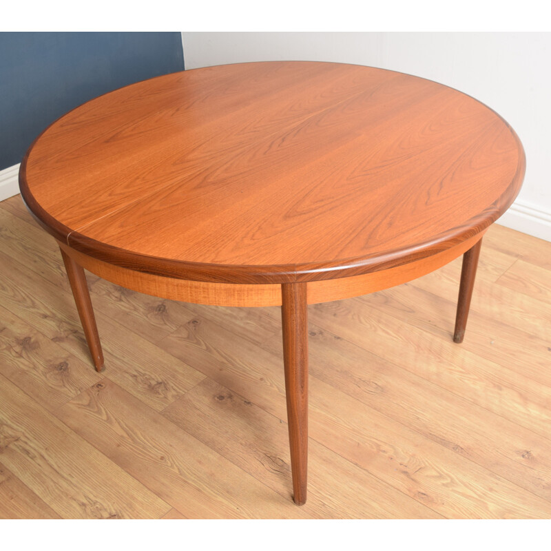 Vintage round table and 4 chairs in teak G Plan 1960