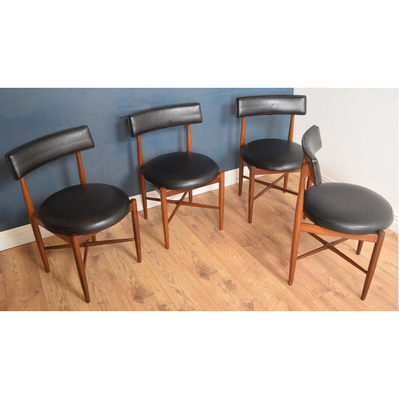 Table ronde vintage et 4 chaises en teck G Plan 1960