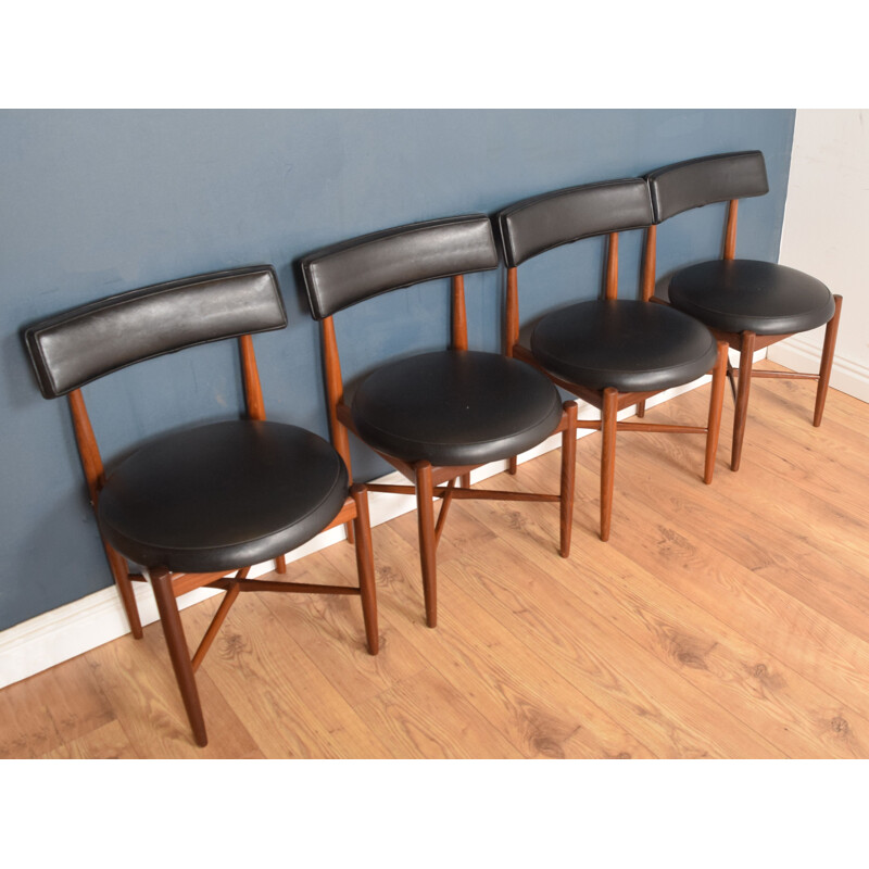 Table ronde vintage et 4 chaises en teck G Plan 1960